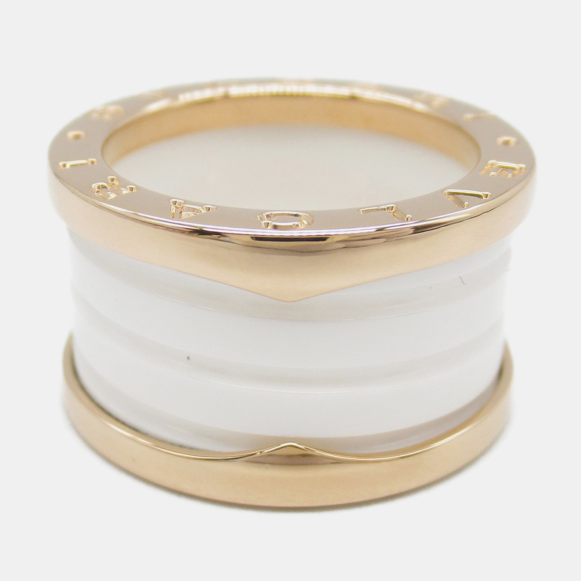 

Bvlgari 18K Rose Gold and Ceramic B.Zero1 Three Band Ring