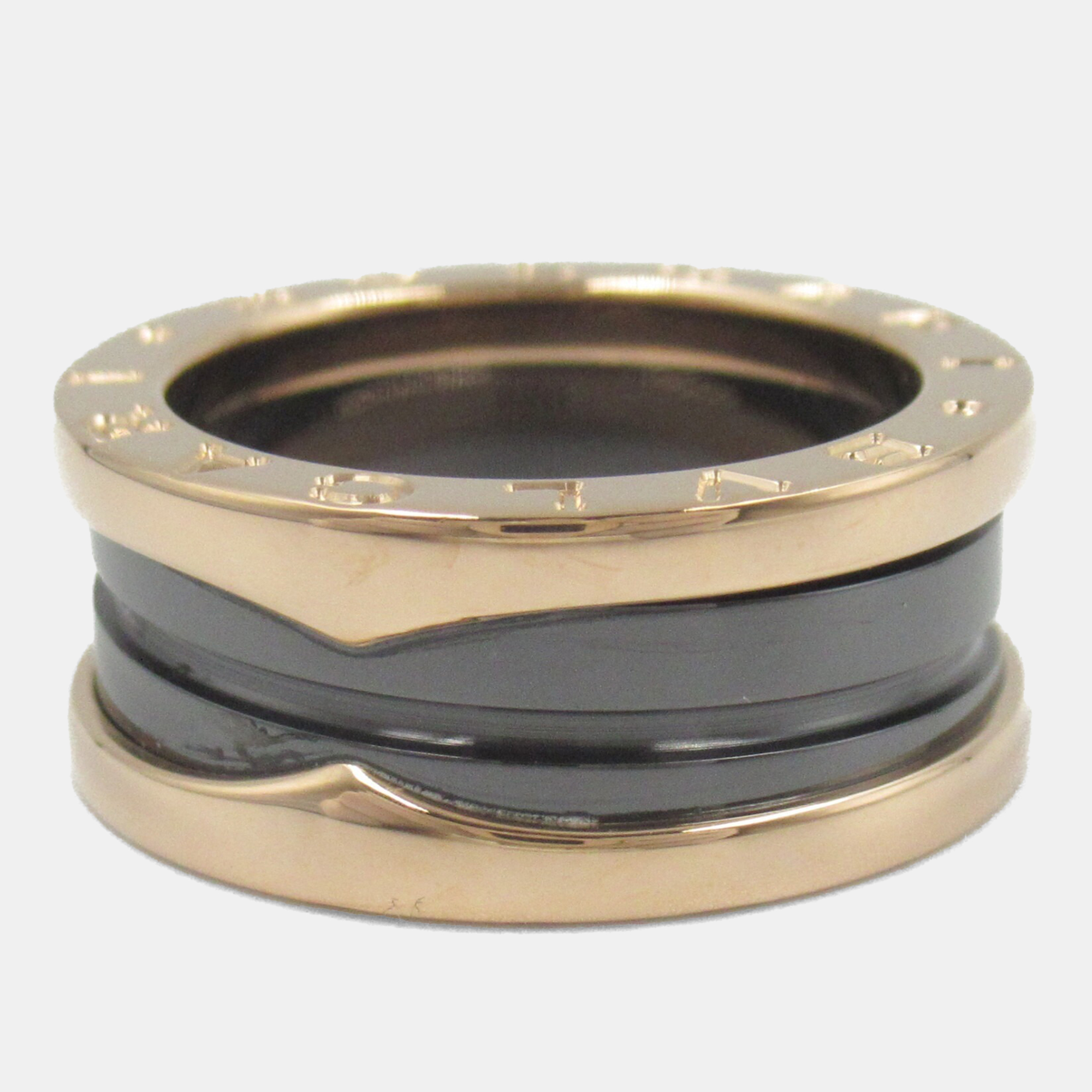 

Bvlgari 18K Pink Gold B-Zero1 2 Band Ceramic Ring EU 48