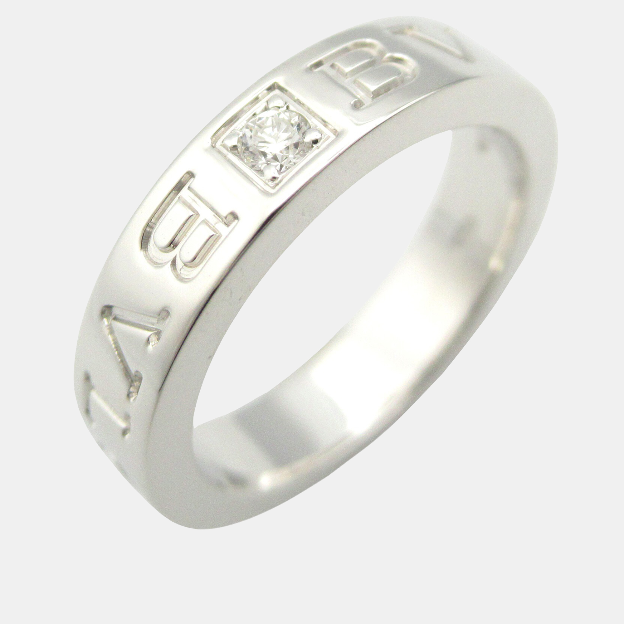 

Bvlgari B.Zero1 18K White Gold and Diamond Band Ring EU 47