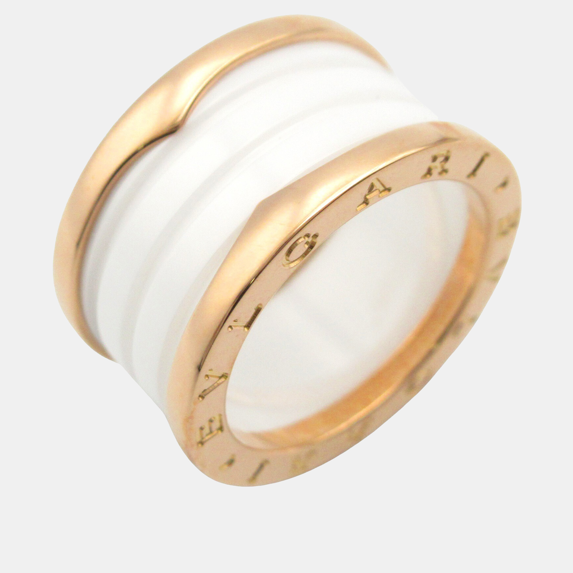 

Bvlgari B.Zero1 18K Rose Gold and Ceramic Band Ring EU 54