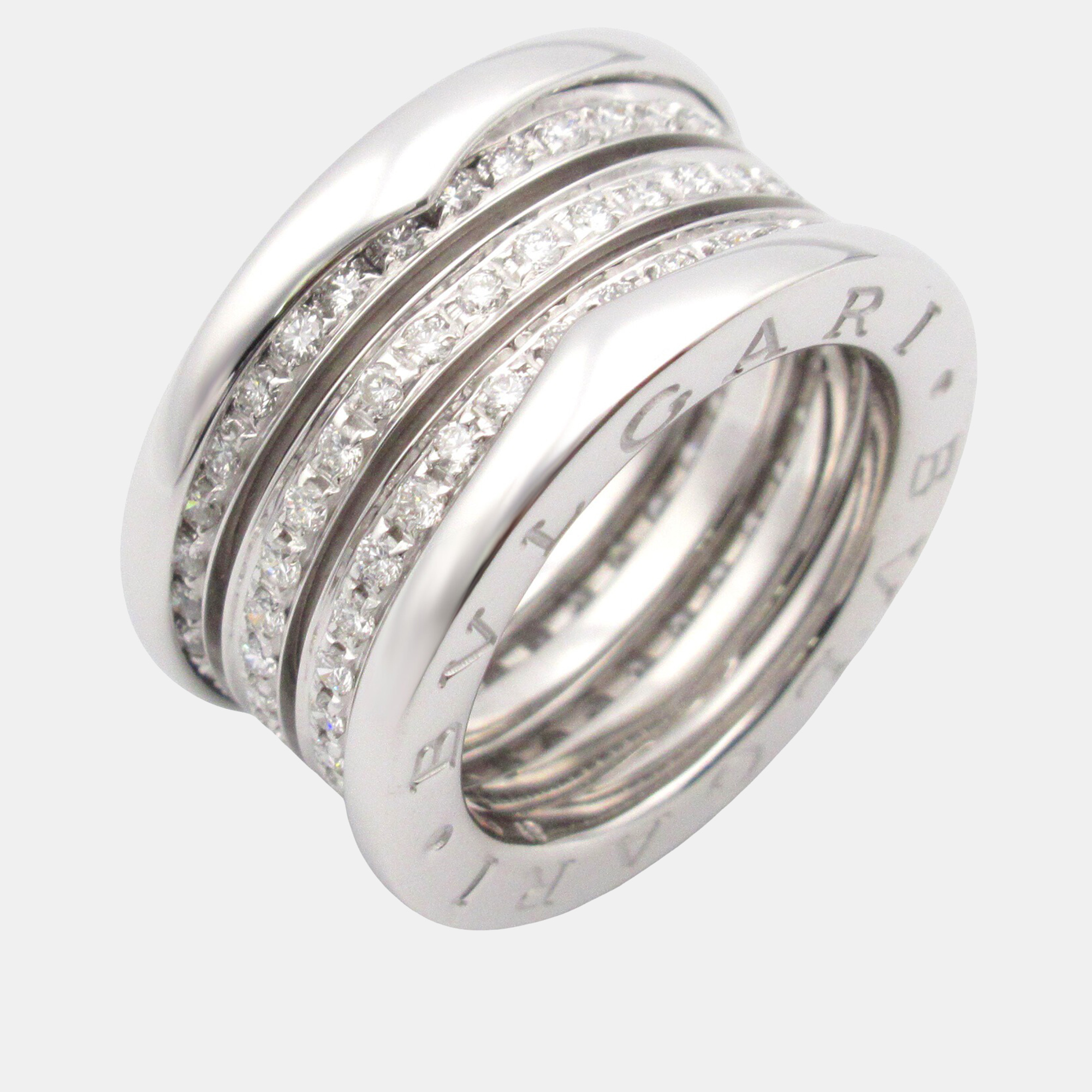

Bvlgari B.Zero1 18K White Gold and Diamond Band Ring EU 48
