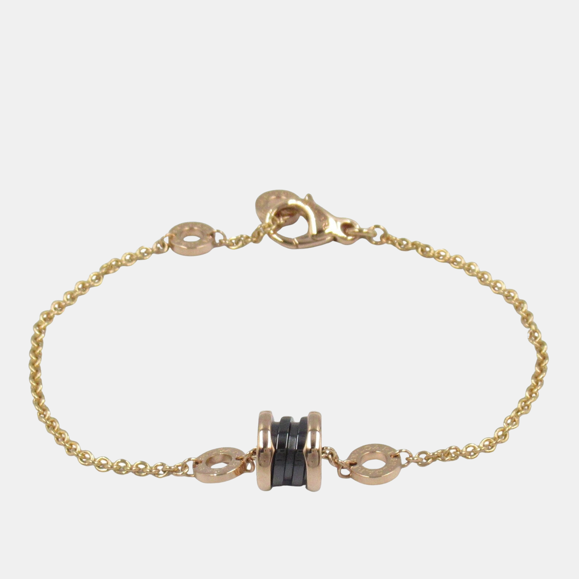

Bvlgari 18K Pink Rose Gold Ceramic Black B-Zero1 Element Bracelet