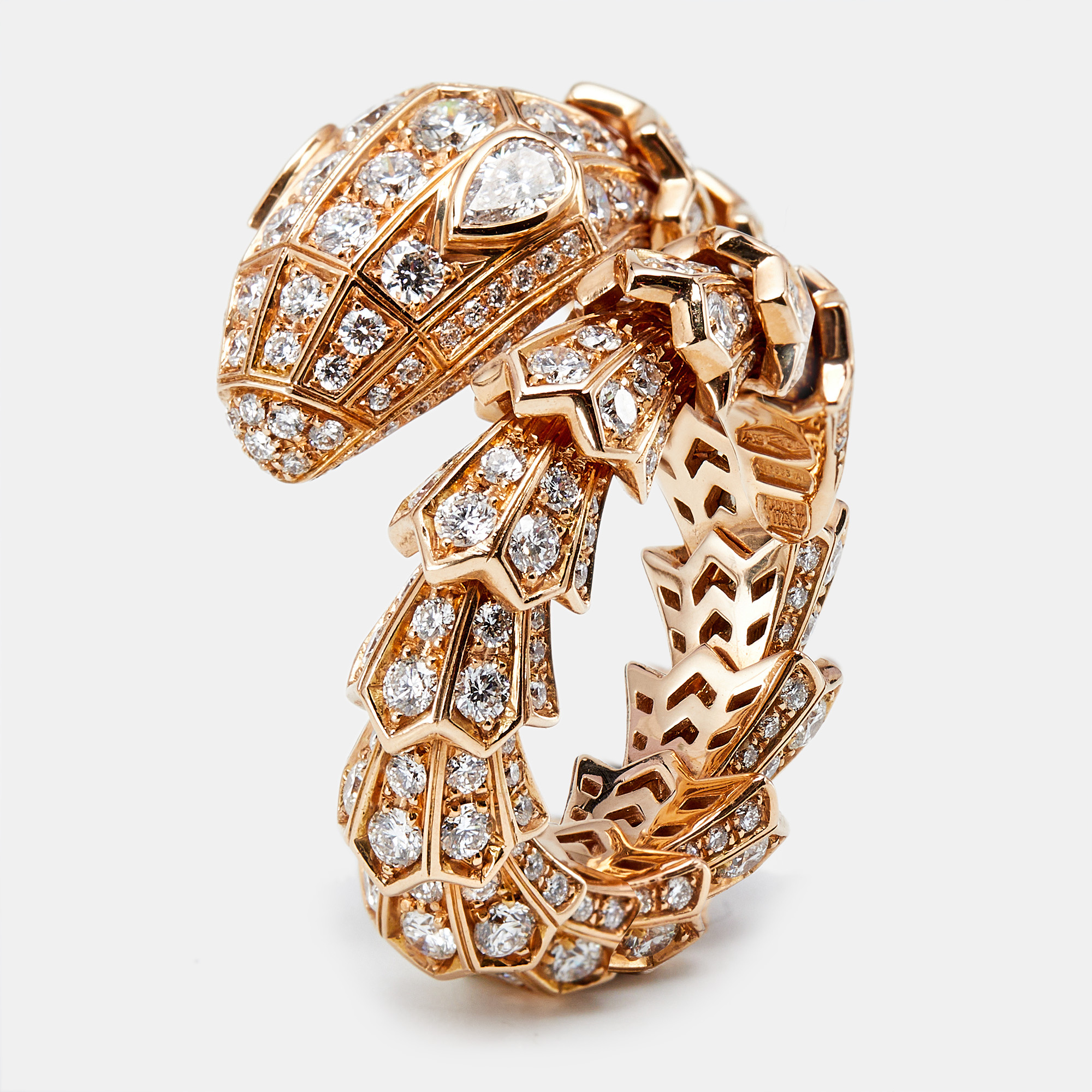 

Bvlgari Serpenti Diamonds 18k Rose Gold Ring Size