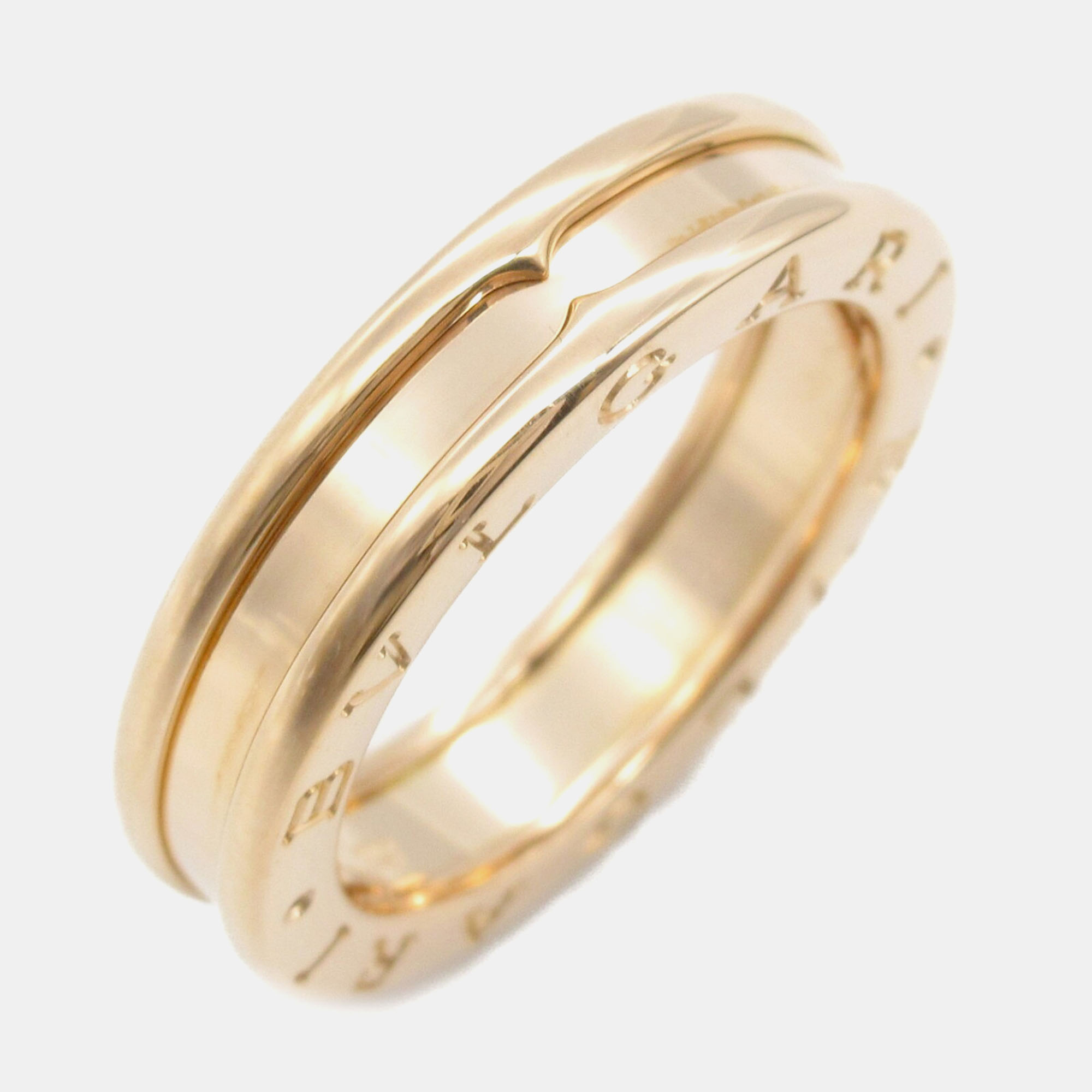 Pre-owned Bvlgari B-zero1 1 Band 18k Yellow Gold Ring Eu 54
