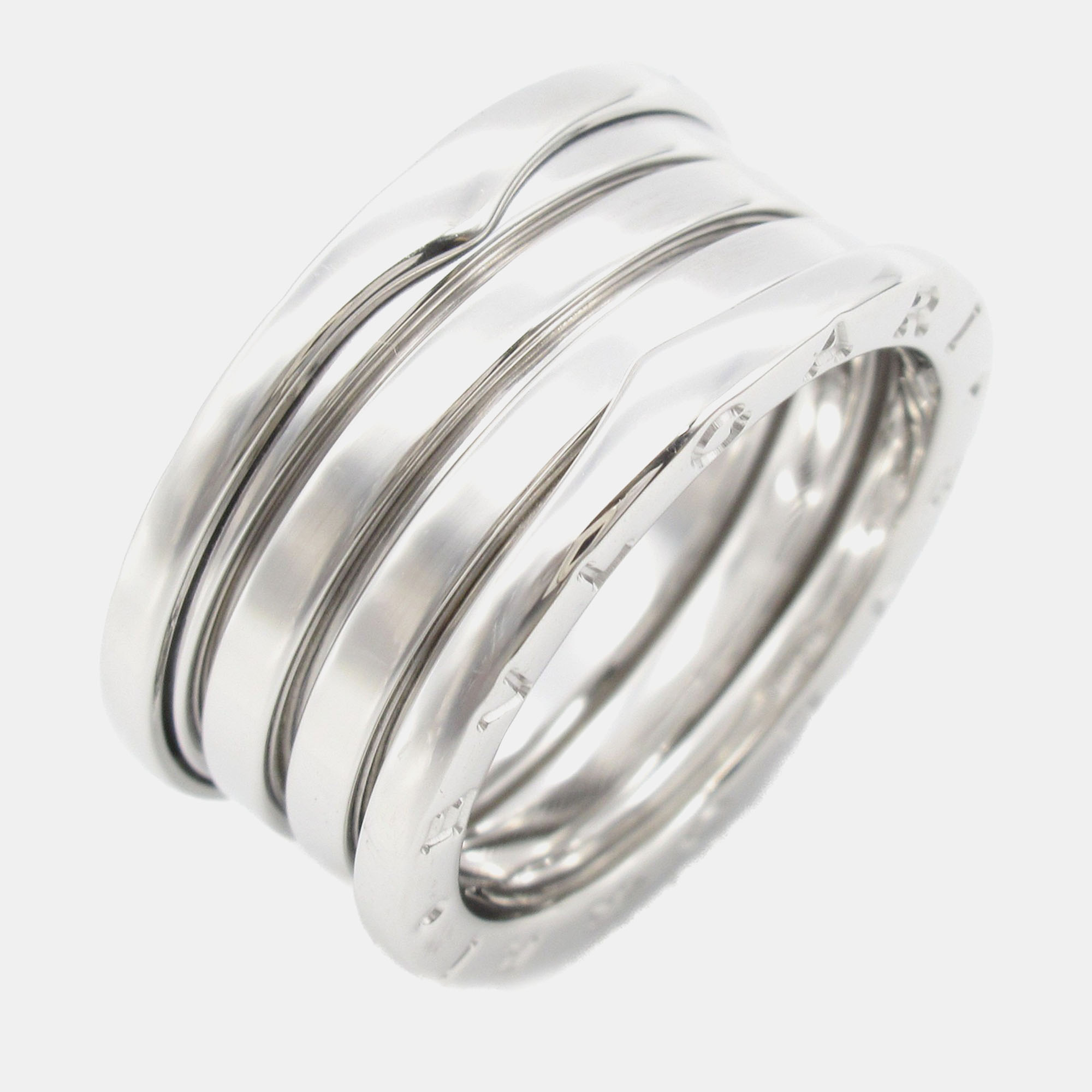 Pre-owned Bvlgari B-zero1 4 Bands 18k White Gold Ring Eu 58