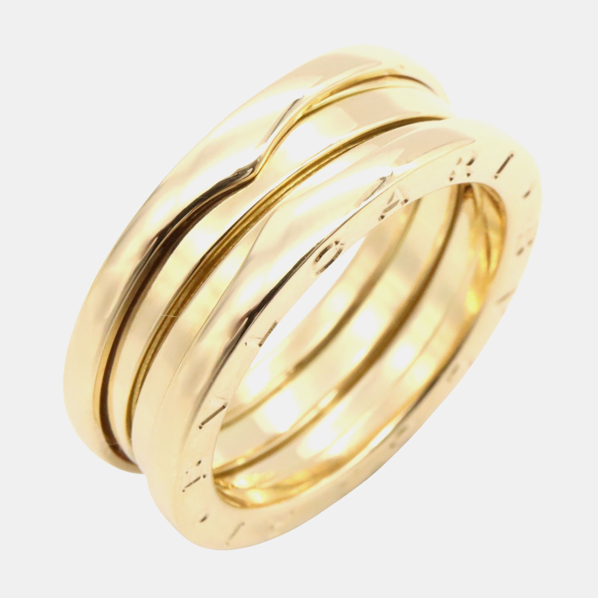 Pre-owned Bvlgari B-zero1 2 Bands 18k Yellow Gold Ring Eu 56
