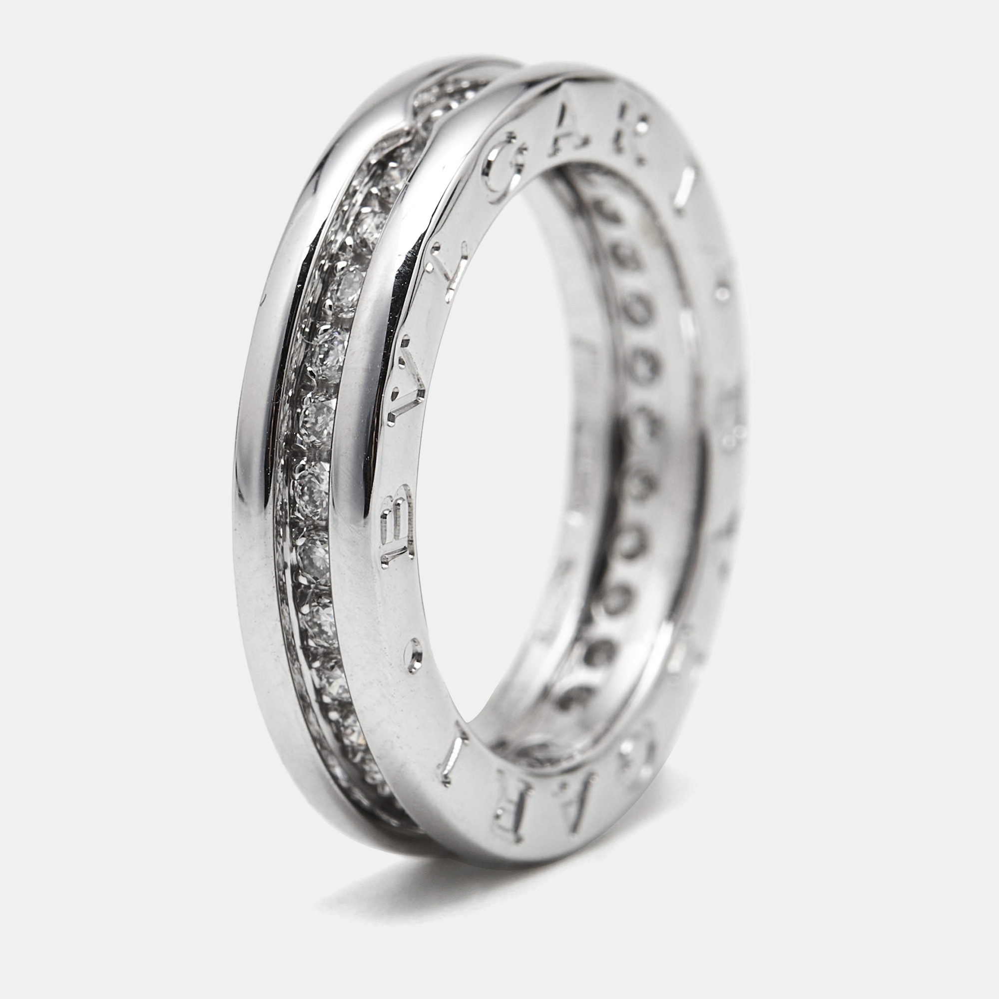 

Bvlgari B.Zero1 Diamonds 18k White Gold 1-Band Ring Size