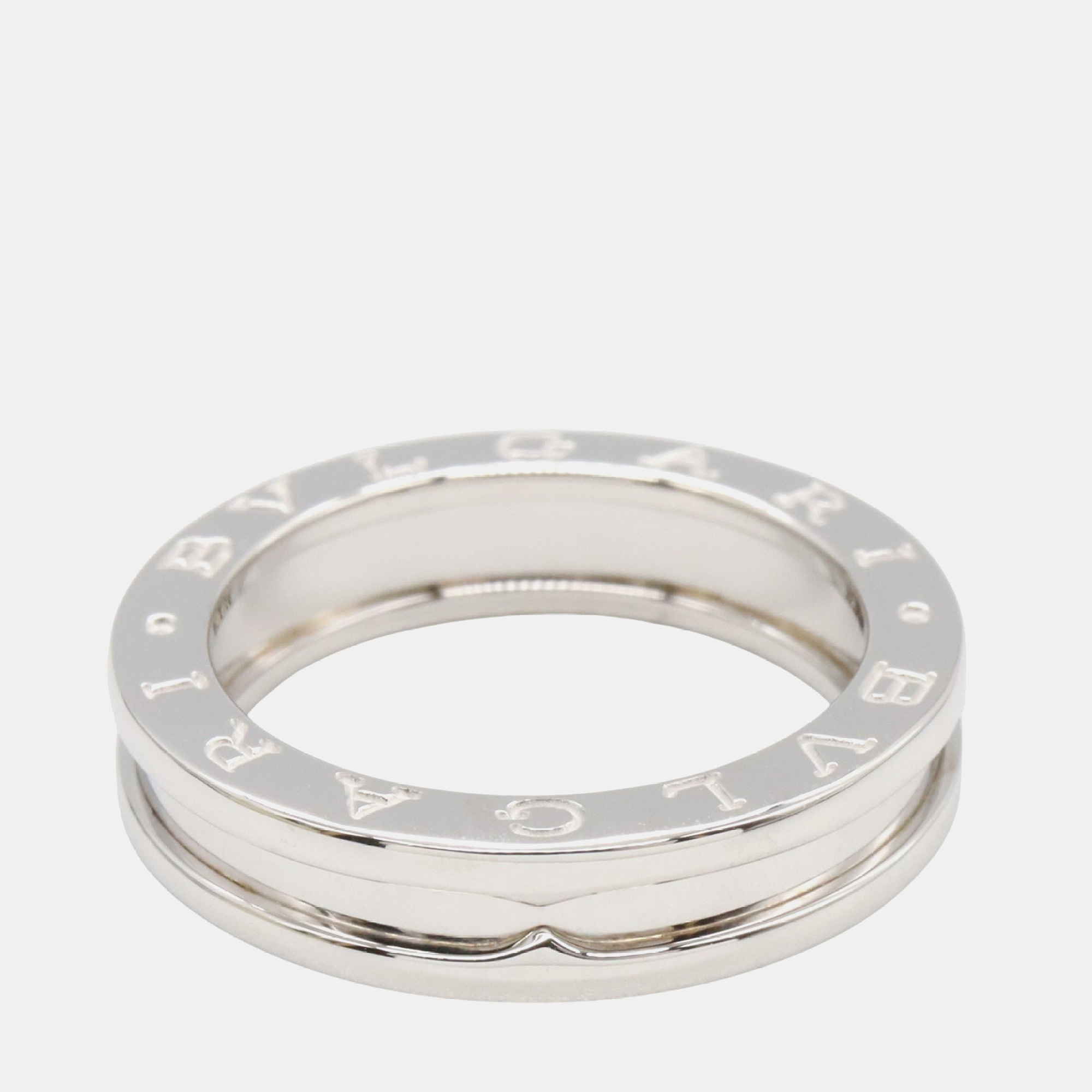Pre-owned Bvlgari B.zero1 1-band 18k White Gold Ring Eu 53