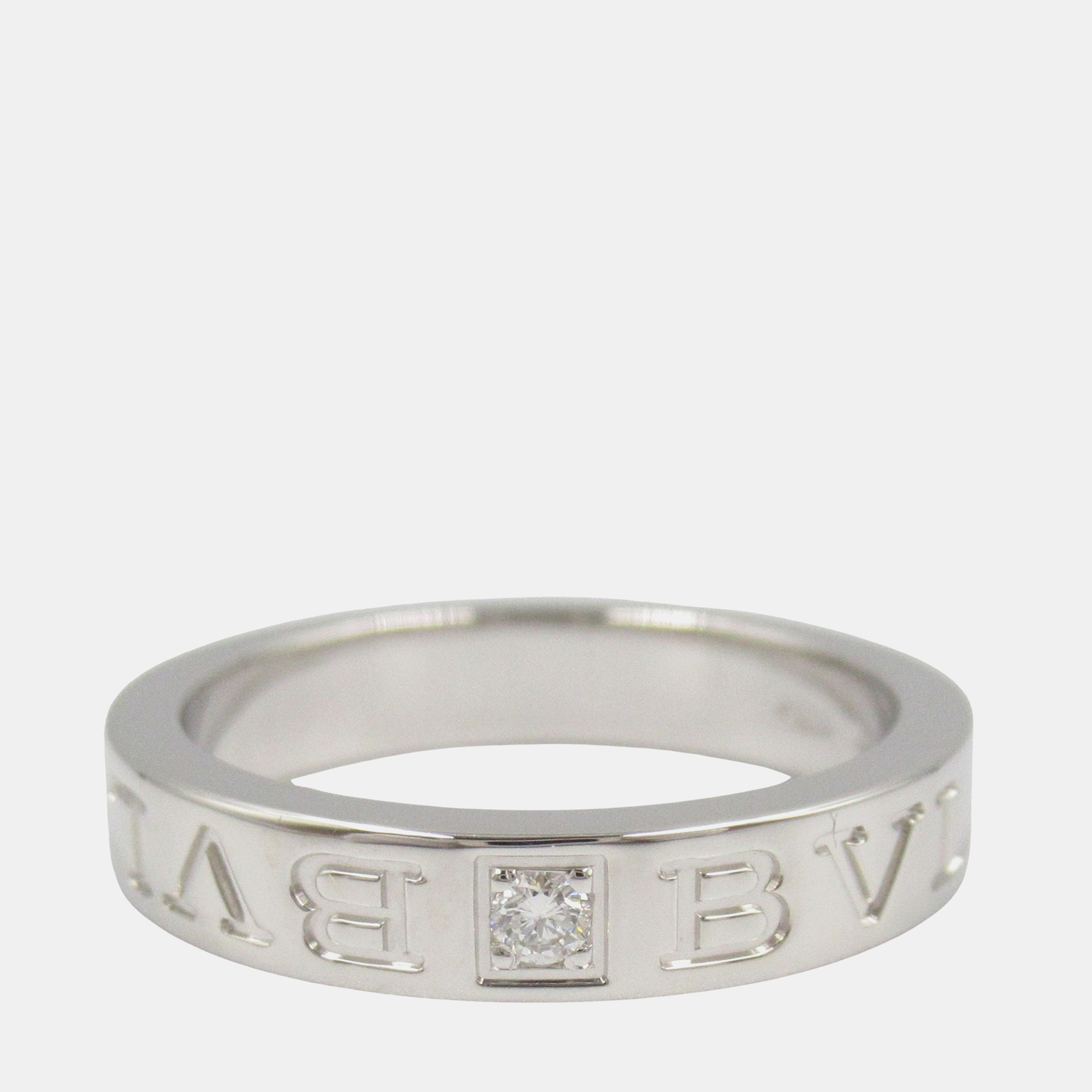 Pre-owned Bvlgari B.zero1 White Gold Diamond Ring Eu 53