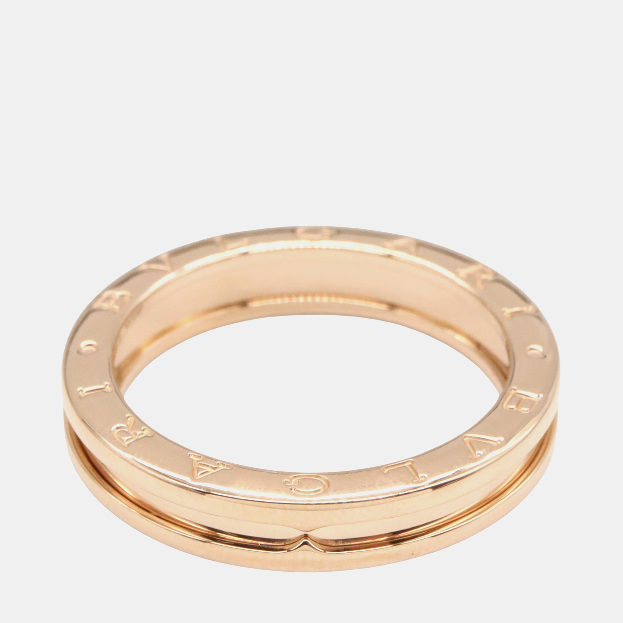Pre-owned Bvlgari B.zero1 1-band 1 18k Rose Gold Ring Eu 64