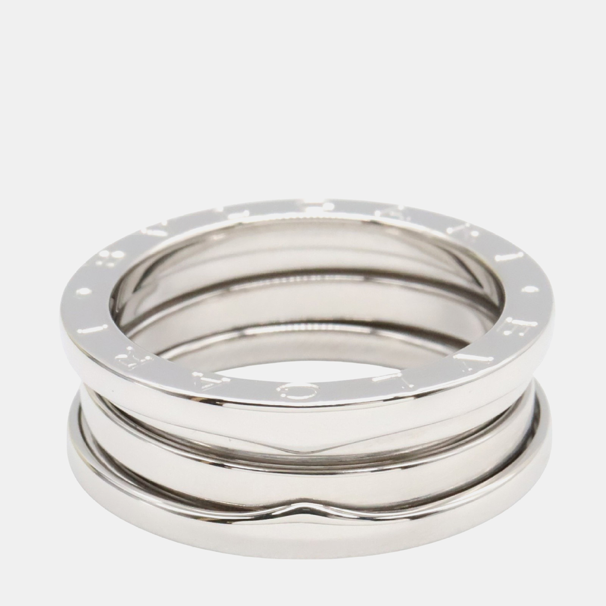 Pre-owned Bvlgari B.zero1 3-band 18k White Gold Ring Eu 56