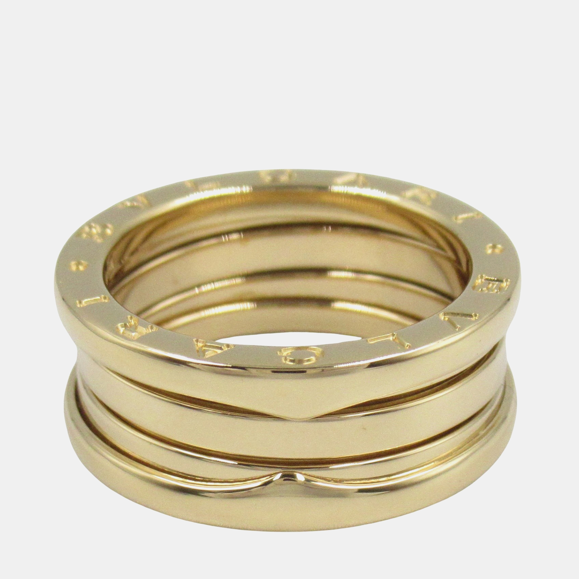 Pre-owned Bvlgari B.zero1 3-band Yellow Gold Ring Eu 53