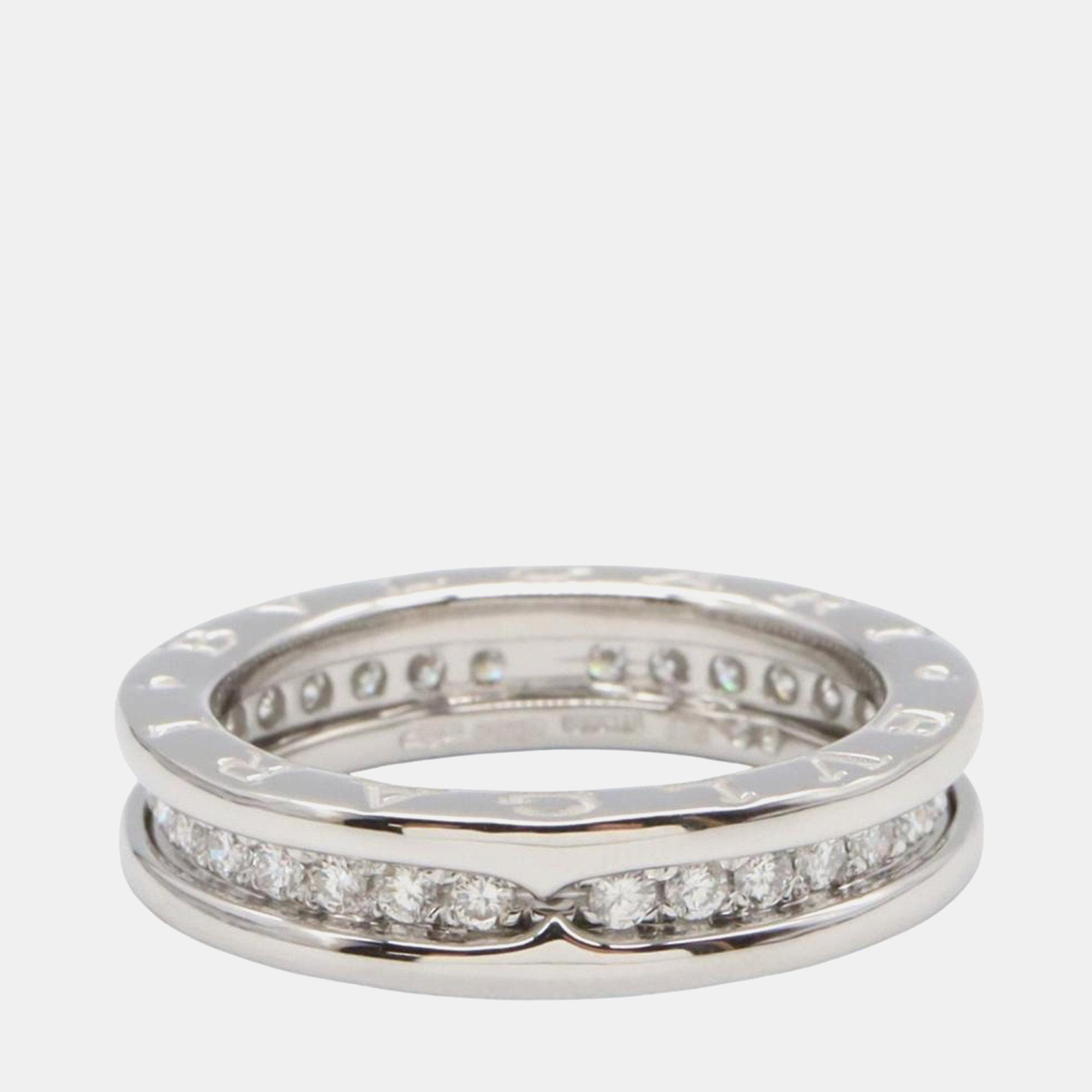 Pre-owned Bvlgari B.zero1 White Gold Diamond Ring Eu 52