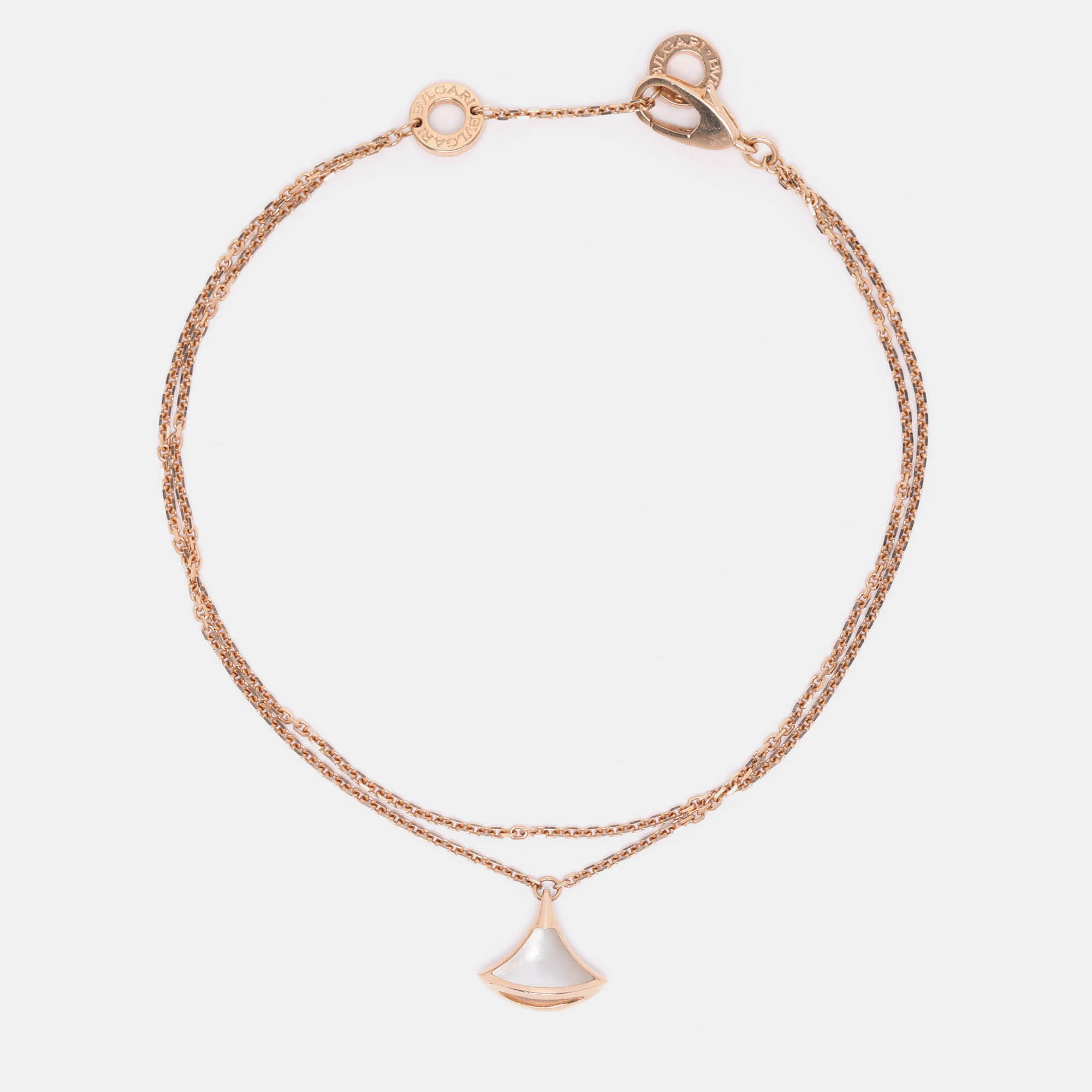 Bvlgari Divas' Dream Mother of Pearl 18k Rose Gold Charm Bracelet ML