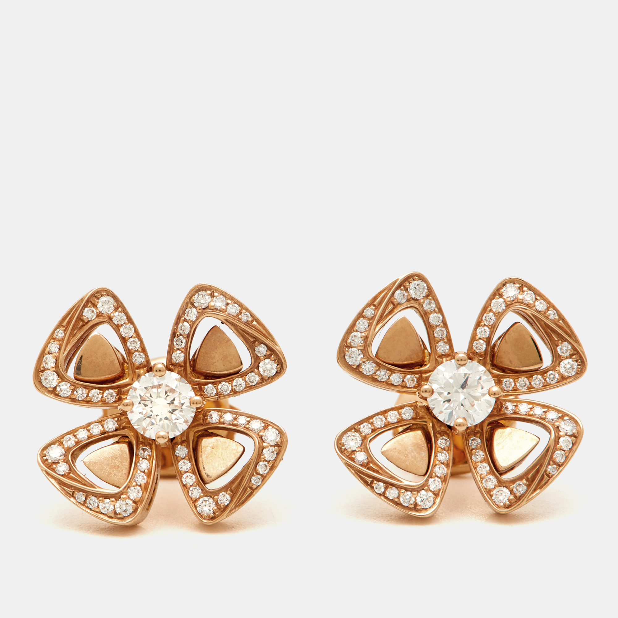 

Bvlgari Fiorever Diamonds 18k Rose Gold Earrings
