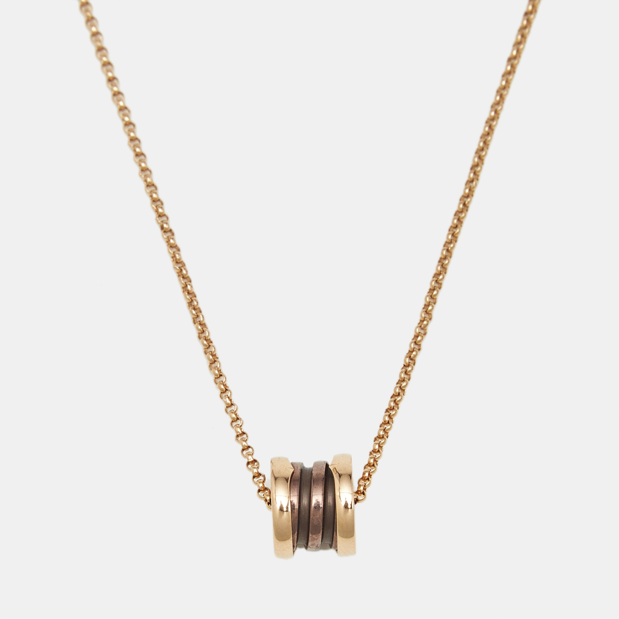 

Bvlgari B.Zero1 Mini Fancy Cermet 18K Rose Gold Pendant Necklace