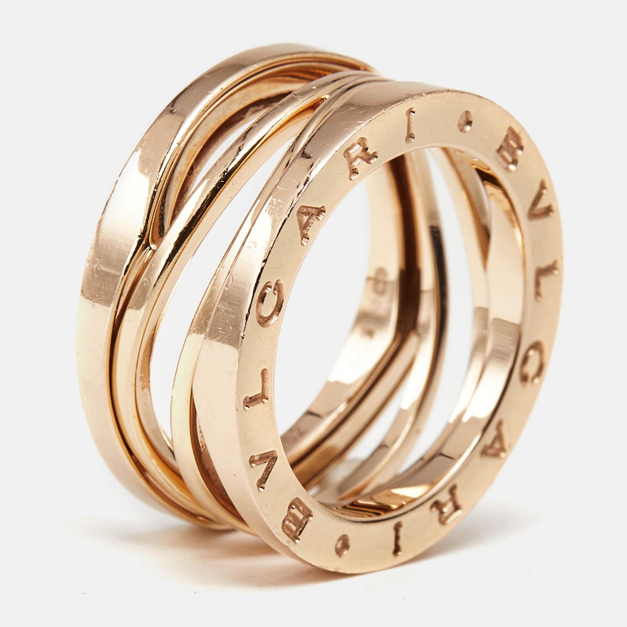 

Bvlgari B.Zero1 Design Legend 18K Rose Gold 3-Band Ring Size