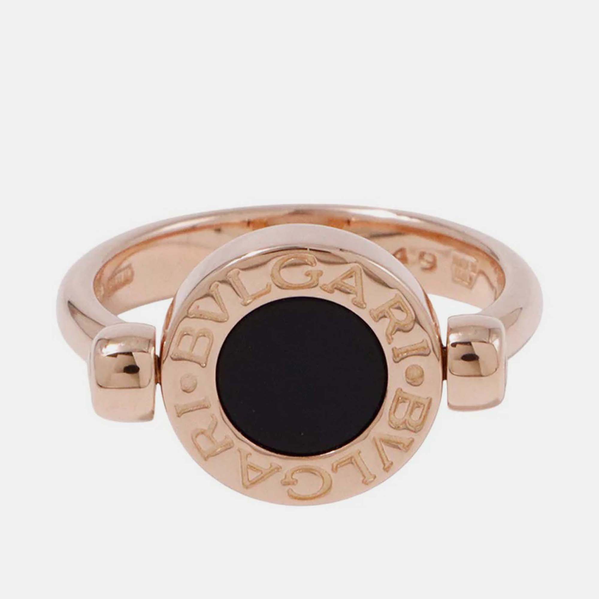 

Bvlgari Bvlgari Bvlgari 18K Rose Gold and Ceramic Ring EU