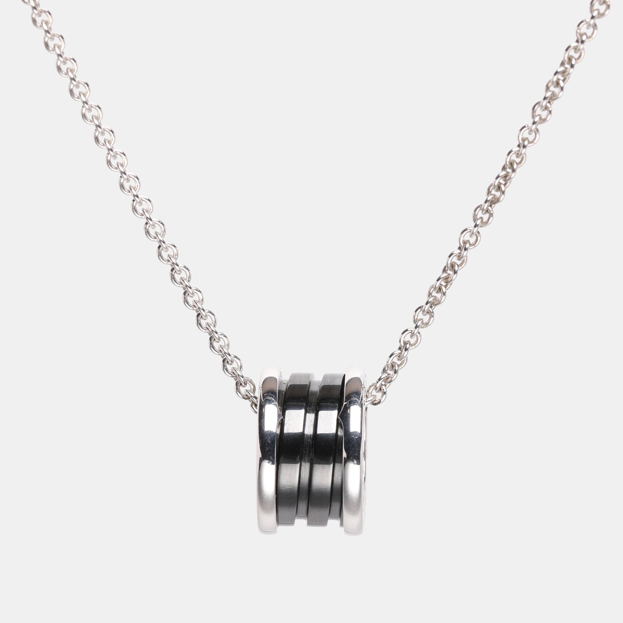 Pre-owned Bvlgari B. Zero1 Save The Children Ceramic Sterling Silver Pendant Necklace