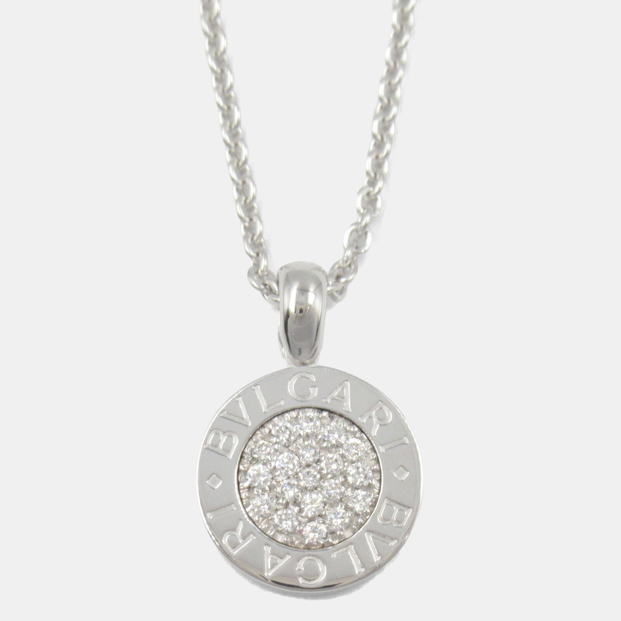 Pre-owned Bvlgari 18k White Gold And Diamond Pendant Necklace