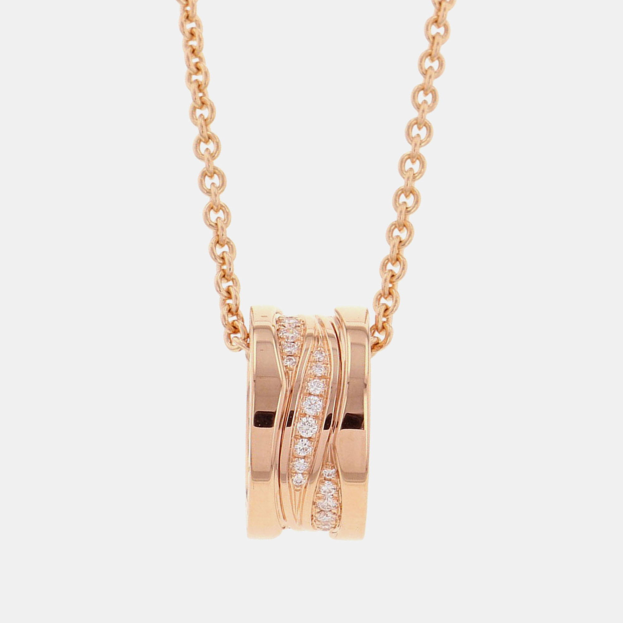 Pre-owned Bvlgari B.zero1 Design Legend 18k Pink Gold Necklace