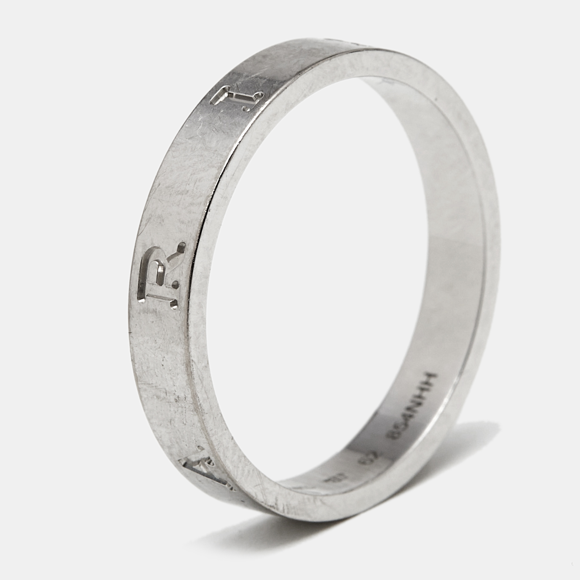 Pre-owned Bvlgari Bzero1 18k White Gold Ring Size 62