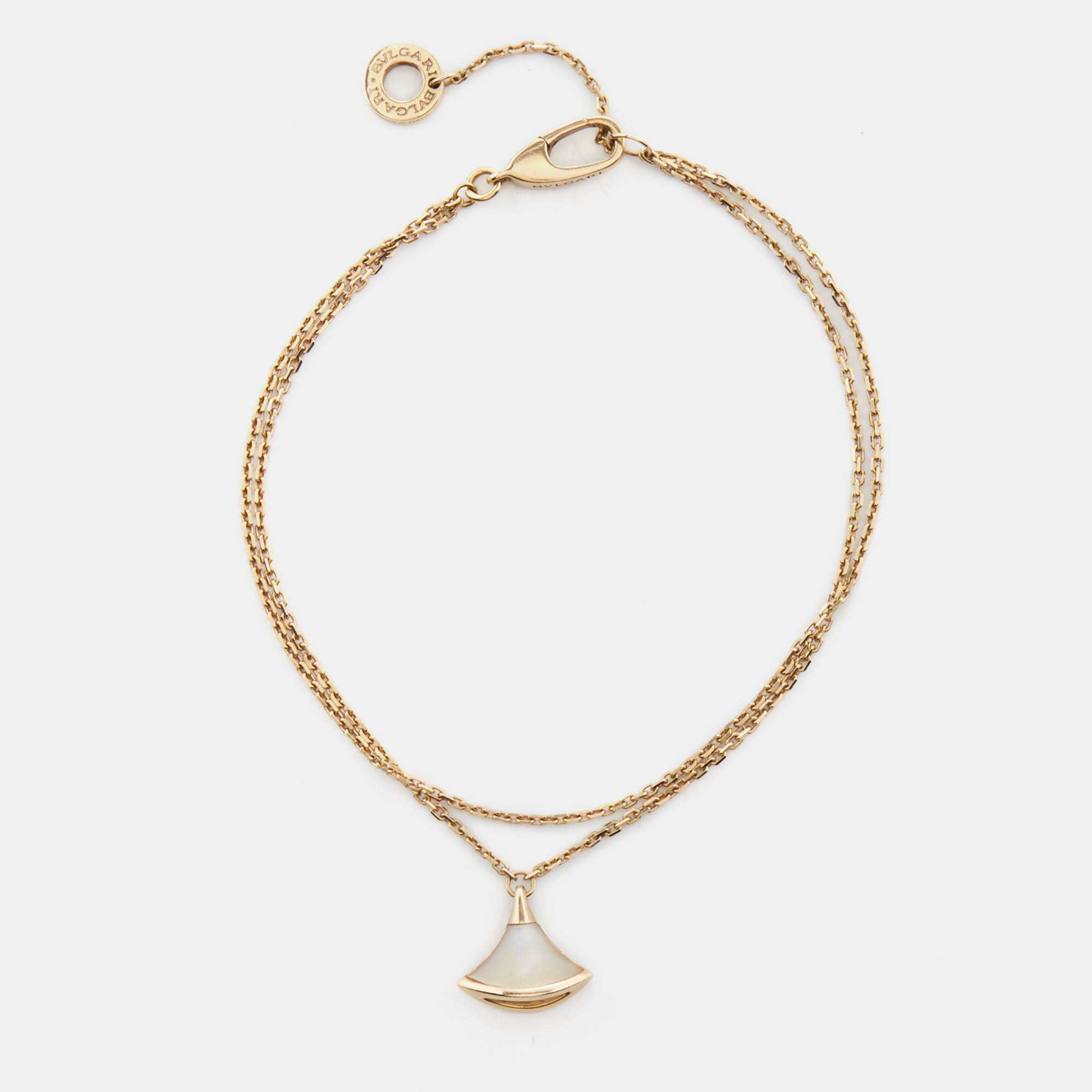 Pre-owned Bvlgari Divas' Dream Mother Of Pearl 18k Rose Gold Bracelet Sm