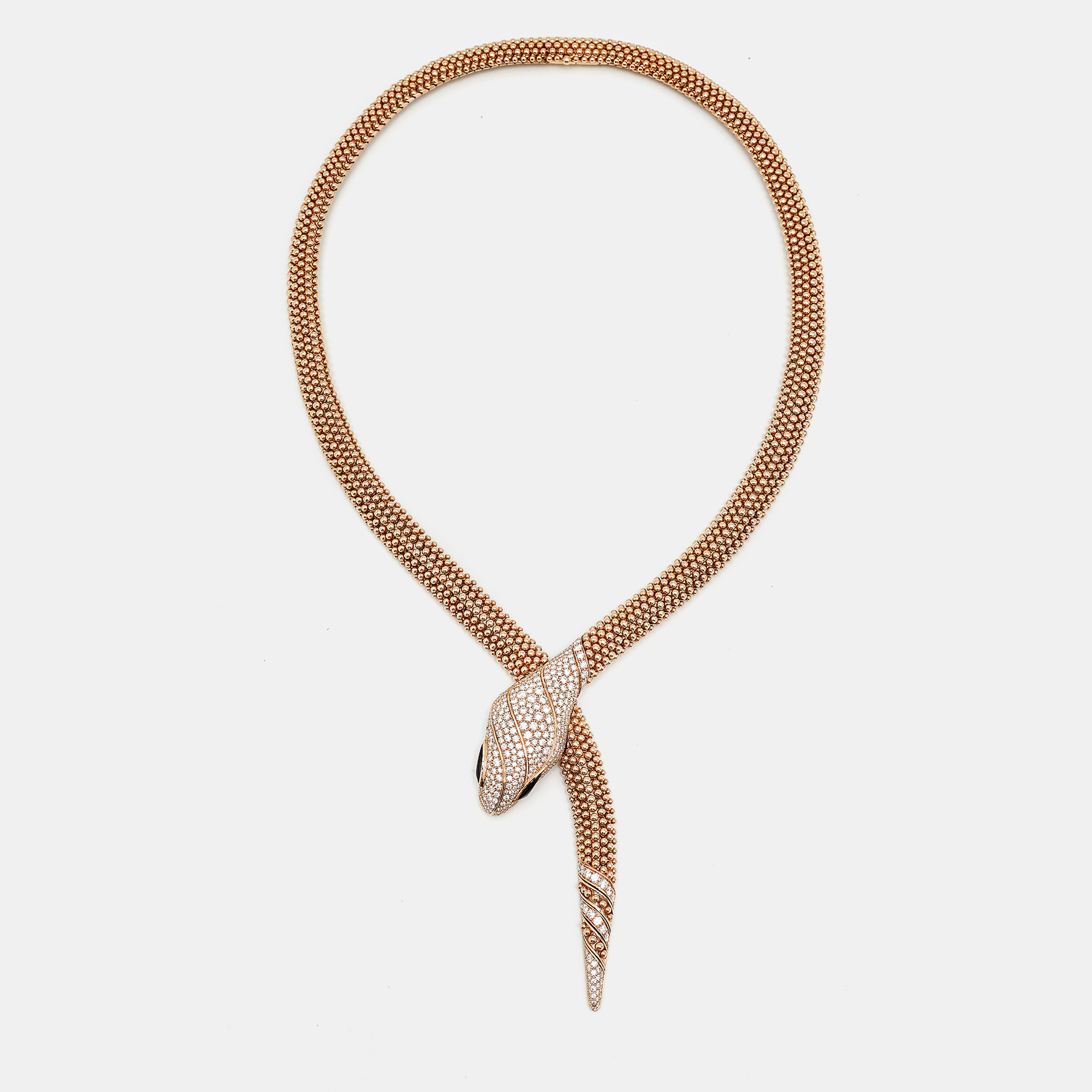 

Bvlgari Serpenti Diamonds Onyx 18k Rose Gold Necklace