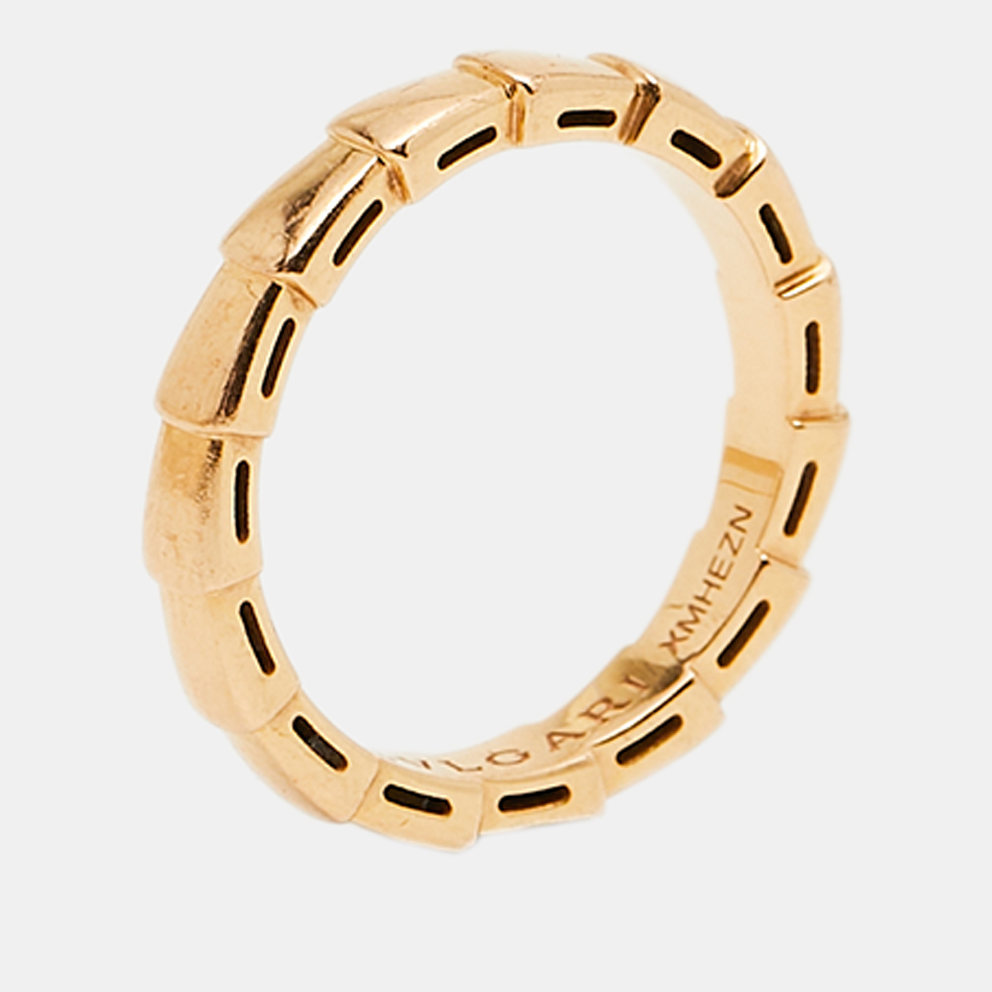 

Bvlgari Serpenti Viper 18K Rose Gold Band Ring Size