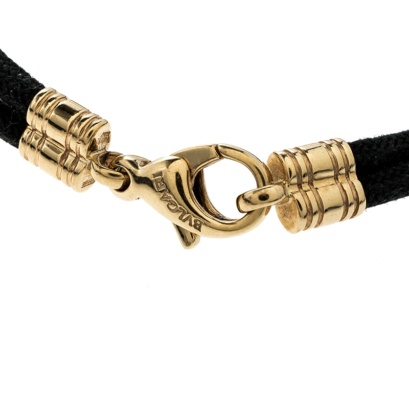 Bulgari Astrale 18K Yellow Gold & Black Cord Bracelet – QUEEN MAY