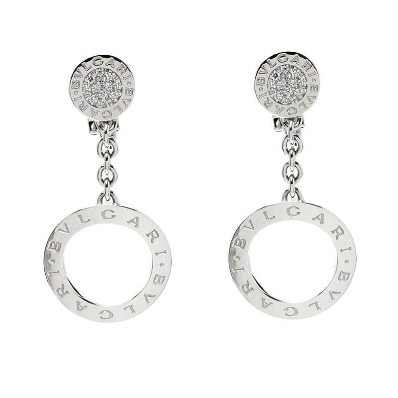 Bvlgari Diamond 18k White Gold Drop Earrings Bvlgari | TLC