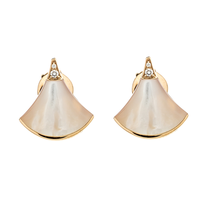 Bvlgari Diva's Dream Diamond 18k Rose Gold Stud Earrings 