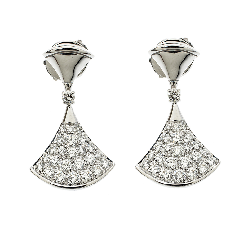 Bvlgari Diva's Dream Diamond 18k White Gold Drop Earrings