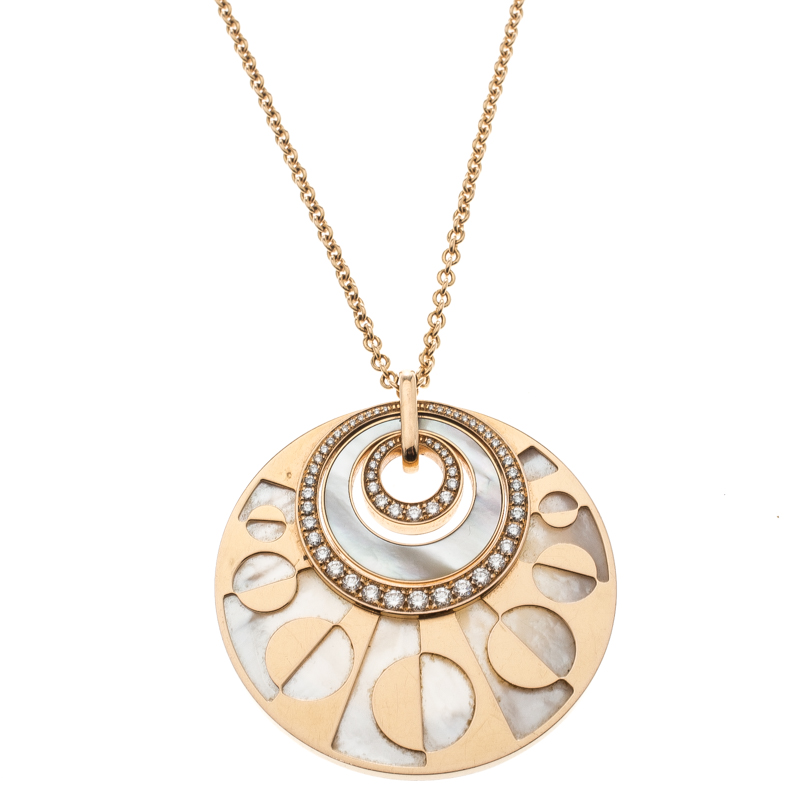 Pearl 18K Rose Gold Medallion Necklace 