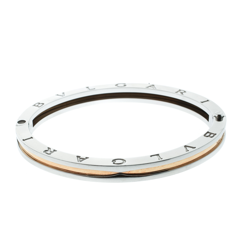 Bvlgari B.Zero1 Stainless Steel & 18K Yellow Gold Oval Bangle Bracelet
