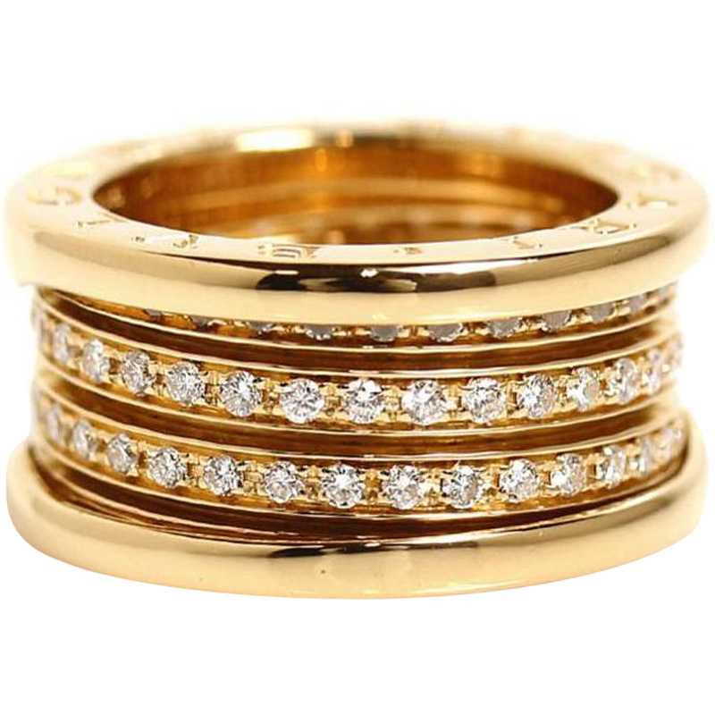 

Bvlgari B.Zero1 4-Band Diamond 18K Yellow Gold Ring Size