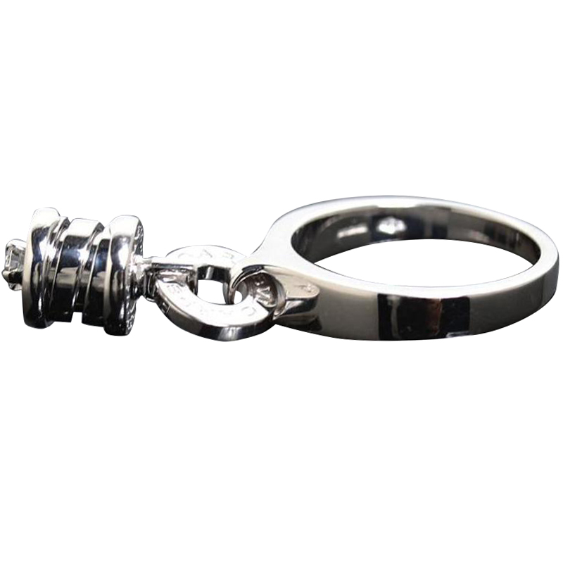 

Bvlgari B.Zero1 Diamond 18K White Gold Charm Ring Size, Silver