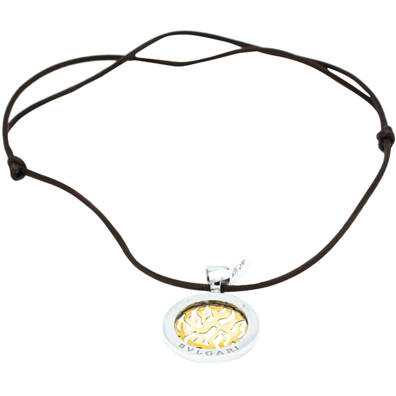 

Bvlgari Tondo Fire Stainless Steel and 18k Yellow Gold Medium Pendant Necklace