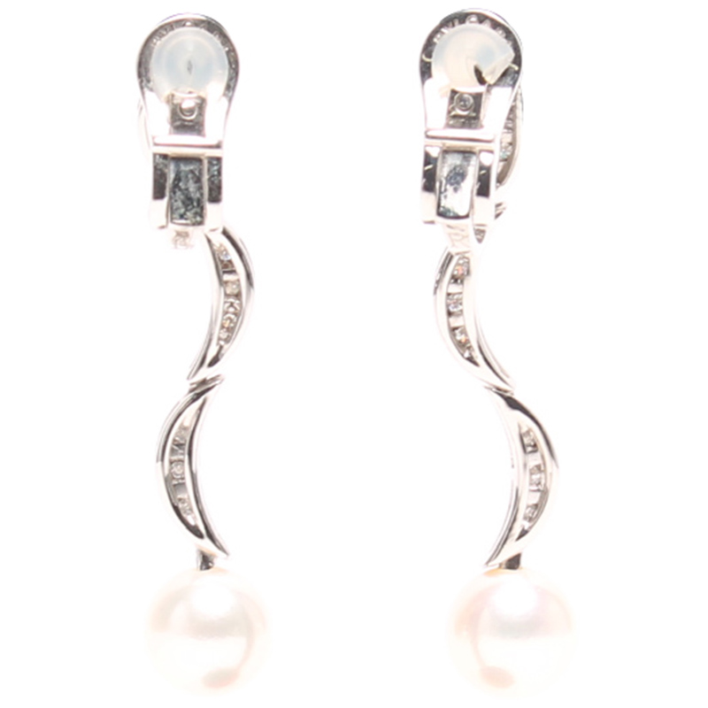 

Bvlgari Diamond 18K Gold Pearl Earrings, White