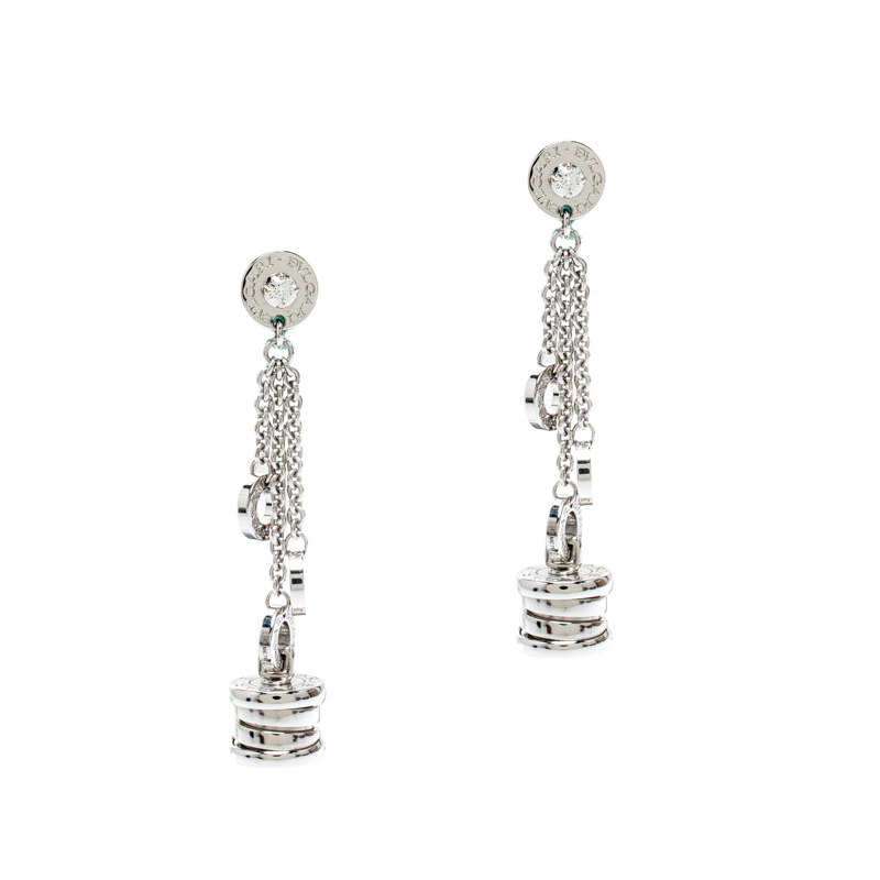 

Bvlgari B.Zero1 Diamond 18k White Gold Long Dangle Earrings