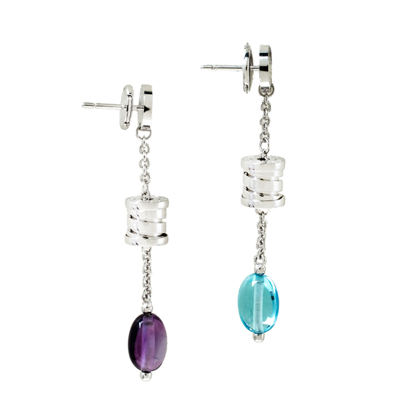 

Bvlgari B.Zero1 Amethyst Topaz 18K White Gold Drop Earrings