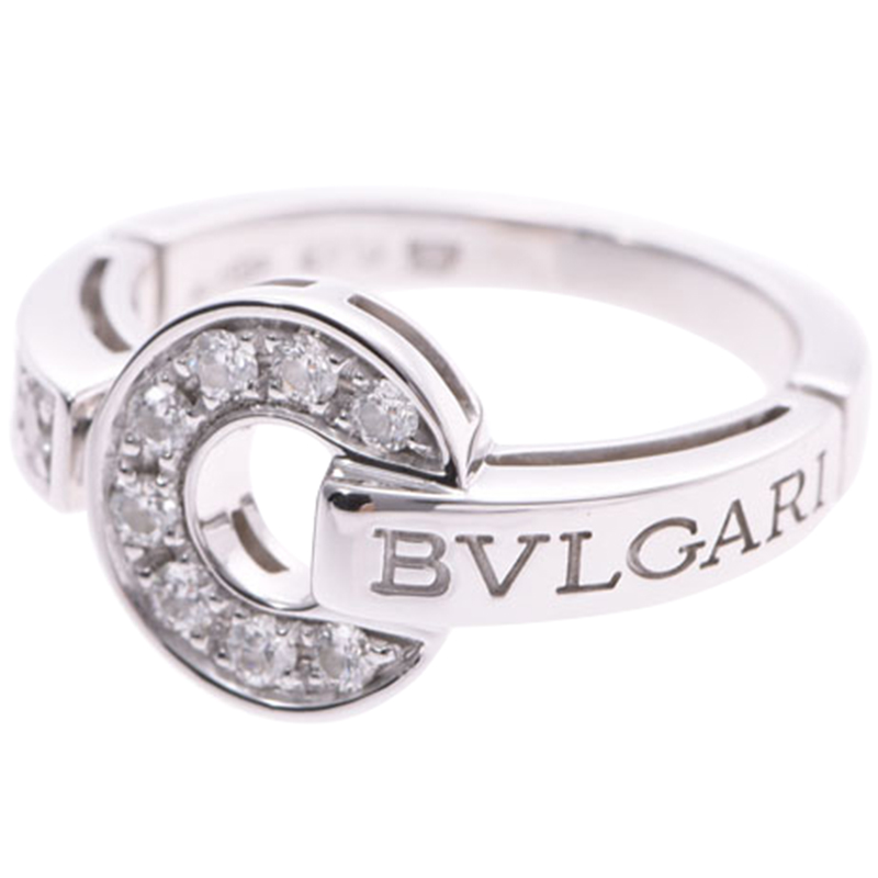 

Bvlgari Diamond 18K White Gold Ring 48, Silver