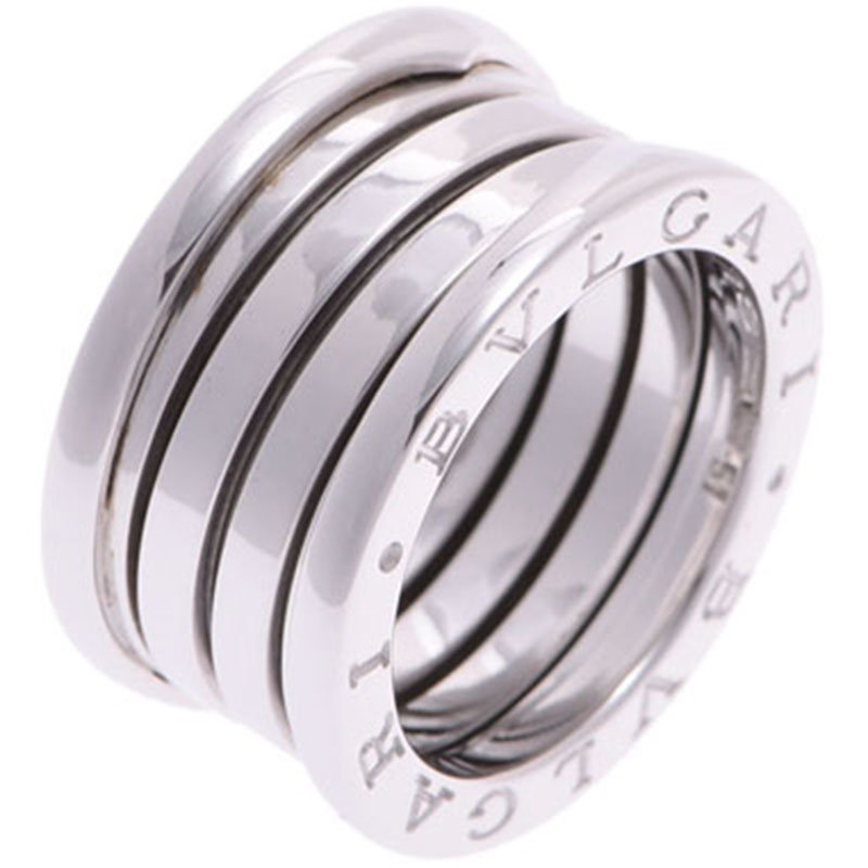 Bvlgari B.Zero1 4-Band 18k White Gold Band Ring Size 51