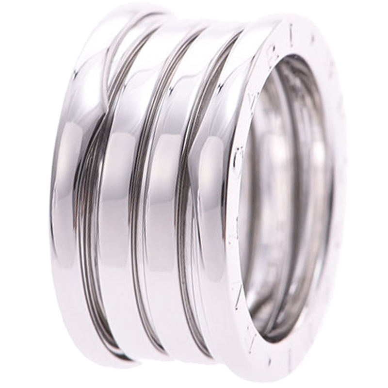 Pre Owned Bvlgari B.Zero1 4-Band 18k White Gold Band Ring Size 51