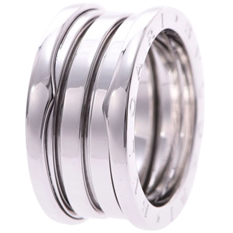 Bvlgari B.Zero1 4-Band 18k White Gold Band Ring Size 54