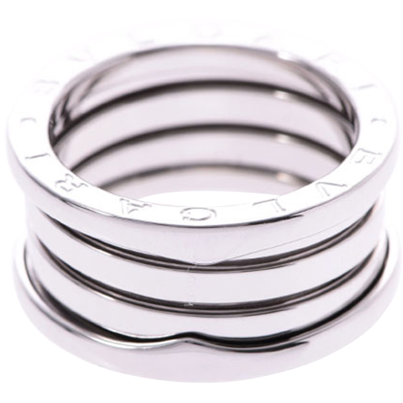 

Bvlgari B.Zero1 4-Band 18k White Gold Band Ring Size, Silver