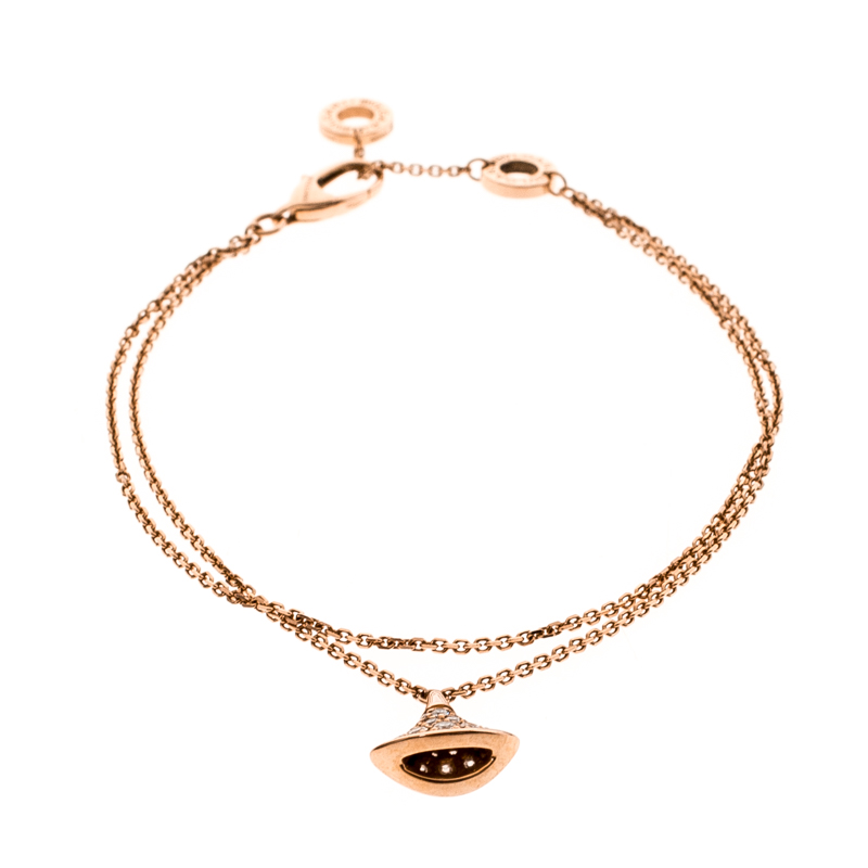 

Bvlgari Divas' Dream Pavè Diamond 18k Rose Gold Charm Bracelet