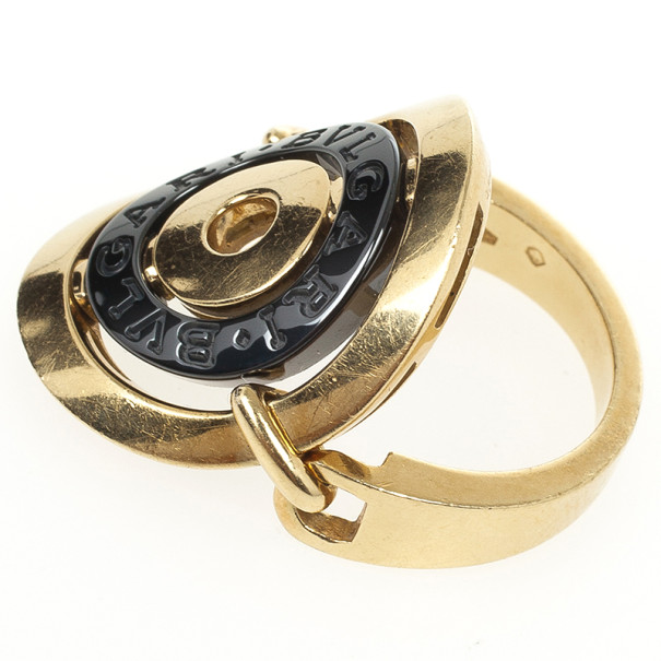 Pre Owned Bvlgari Cerchi 18 K Yellow Gold Ring Size 54.5