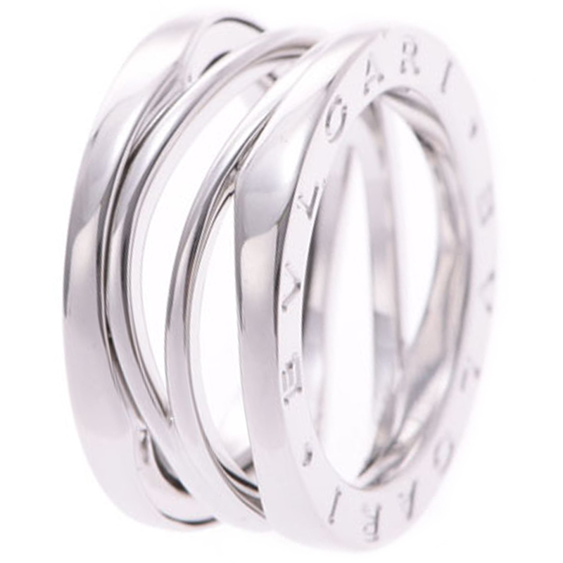 Pre Owned Bvlgari B.Zero Design Legend 18K White Gold 3-Band Ring Size 49