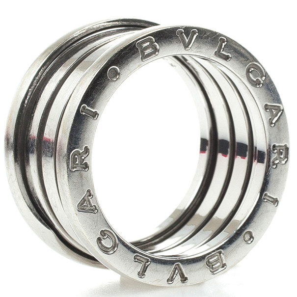 Pre Owned Bvlgari B.Zero1 18K White Gold 4 Band Ring Size 53